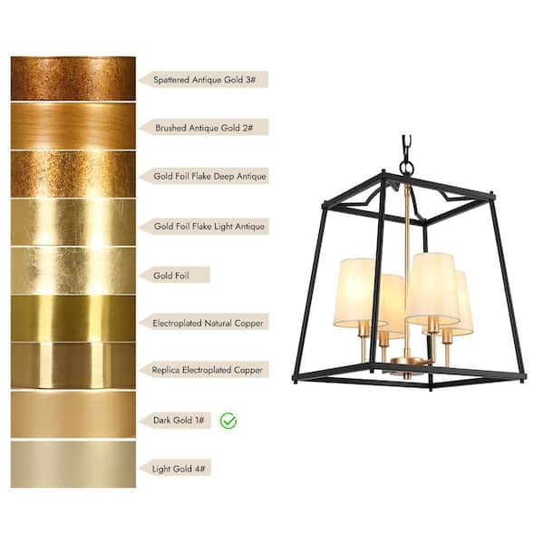 Zevni Modern Farmhouse 4-Light Black Dining Room Chandelier