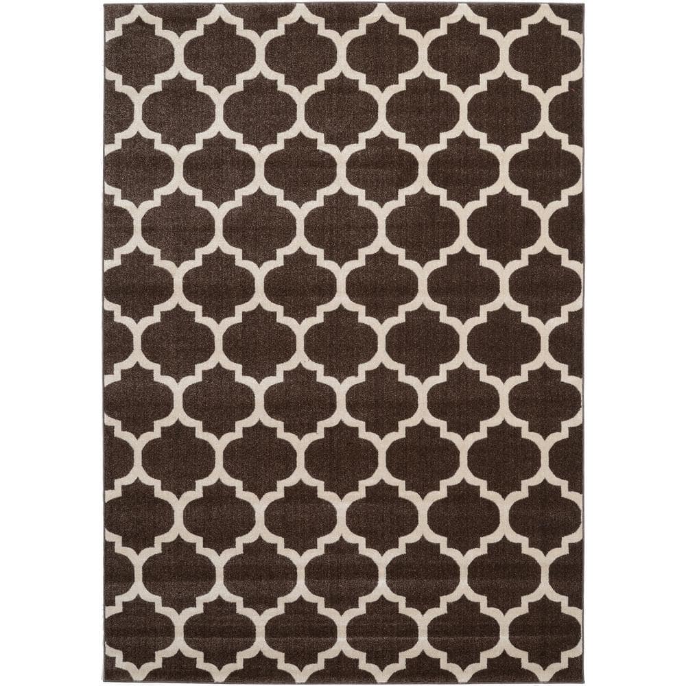 Trellis Philadelphia Dark Brown/Beige 7' 0 x 10' 0 Area Rug price history on PriceWatchPro