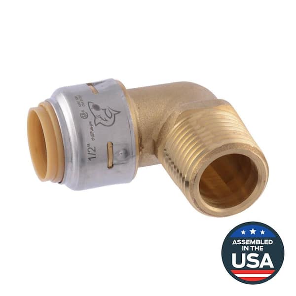 SharkBite Max 1/2 in. Push-to-Connect x MIP Brass 90-Degree Elbow Fitting