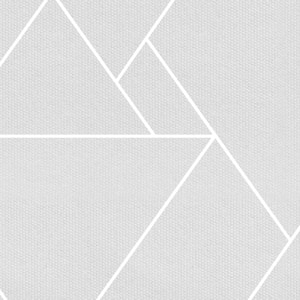Triangle Geometric Art Deco Lines Grey Peel and Stick Vinyl Wallpaper