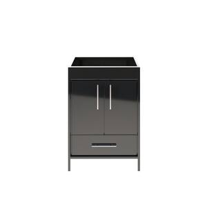 Pacific 24 in. W x 18 in. D x 33.88 in. H Bath Vanity Cabinet without Top in Glossy Black