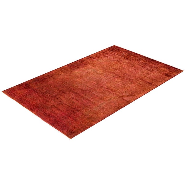 Vibrance Orange 4 ft. x 6 ft. Solid Wool Indoor Area Rug