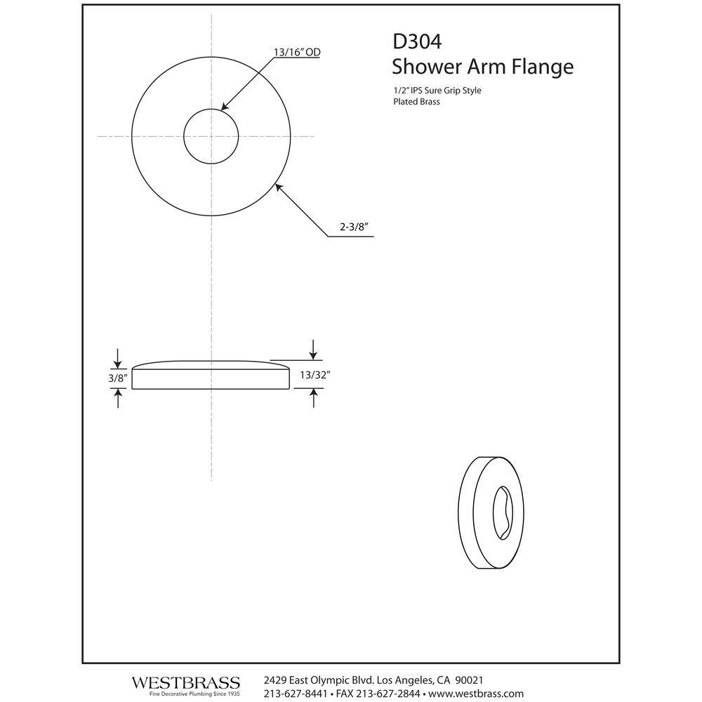 Polished Chrome Alloy Steel Shower Arm Flange