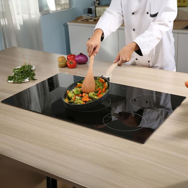 Electric Cooktop, 5 Burners, 30 in. Induction Stove Top, Built-in Magnetic Cooktop 9200 W, 9 Heating Level Burner