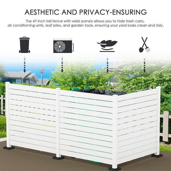 KOZYARD Outdoor Privacy Screens: 4.17 ft. W x 4.0 ft. H Vinyl Fence Panels for AC & Trash Storage