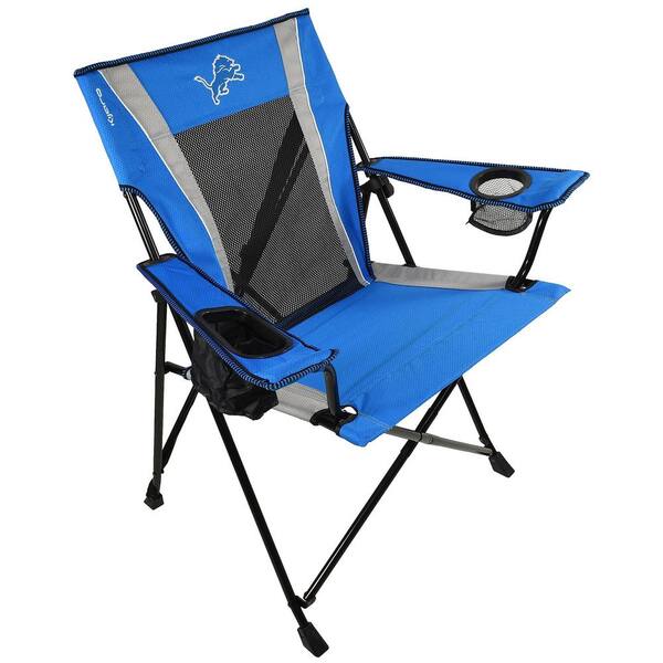 ITOPFOX Premium Pro Football Detroit Lions Blue and Silver Polyester Camping Chair with Cup Holder