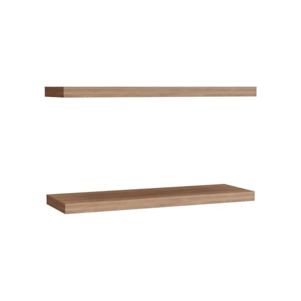 Unbranded 31.5 in. W x 10 in. D Light Brown Floating Shelves Wall Mounted Storage Shelves Decorative Wall Shelf (2-Pack)