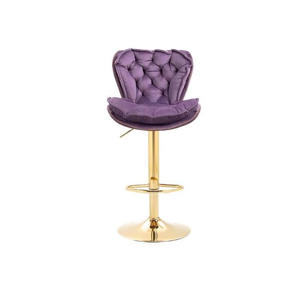 purple velvet stool