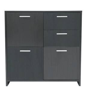 Black Storage Cabinet with 3-Drawers and 2-Cabinets