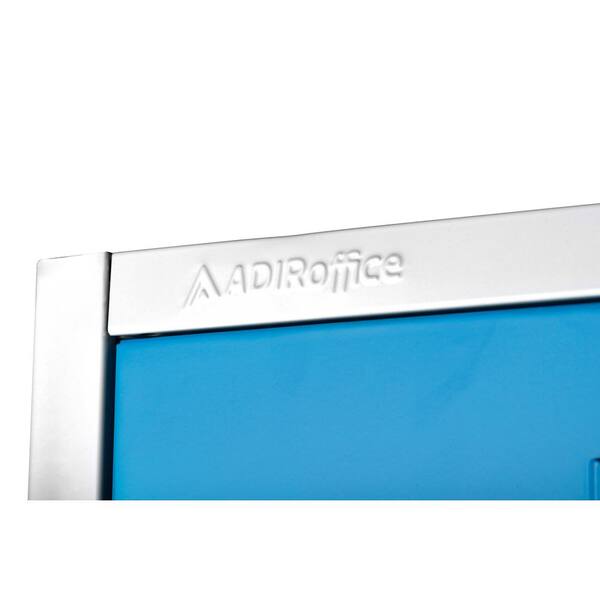 Alpine ADI629-204-BLU-2PK 72 in. x 12 in. x 12 in. 4-Compartment Steel Tier Key Lock Storage Locker in Blue 2 Pack