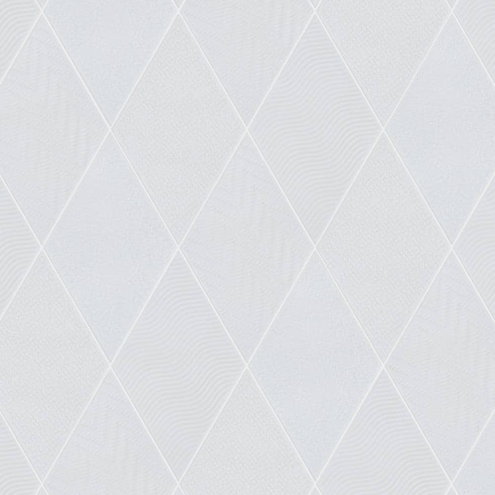 Rhombus White 5-1/2 in. x 9-1/2 in. Porcelain Floor and Wall Take Home Tile Sample -  Merola Tile, S1FEQ6RWT