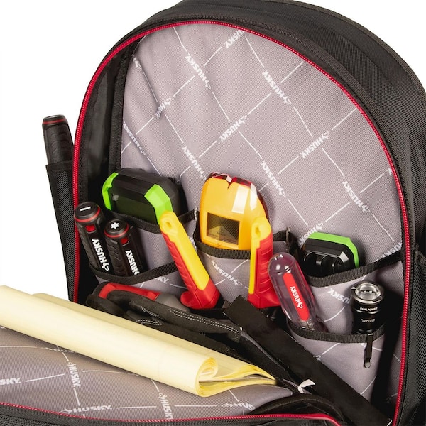 Husky 19 in. Black Heavy Duty Pro Tool Backpack BLK65158-TH - The