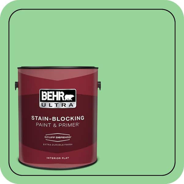 BEHR ULTRA 1 gal. #P390-4 Young Green Extra Durable Flat Interior Paint & Primer