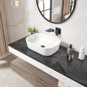 Salerno 18 in. x 13 in. Crisp White Vitreous China Rectangular Bathroom Vessel Sink