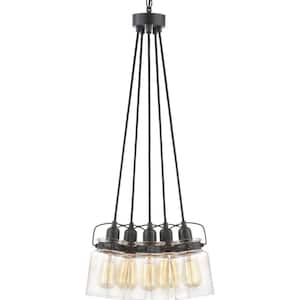 Calhoun Collection 5-Light Antique Bronze Chandelier with Shade