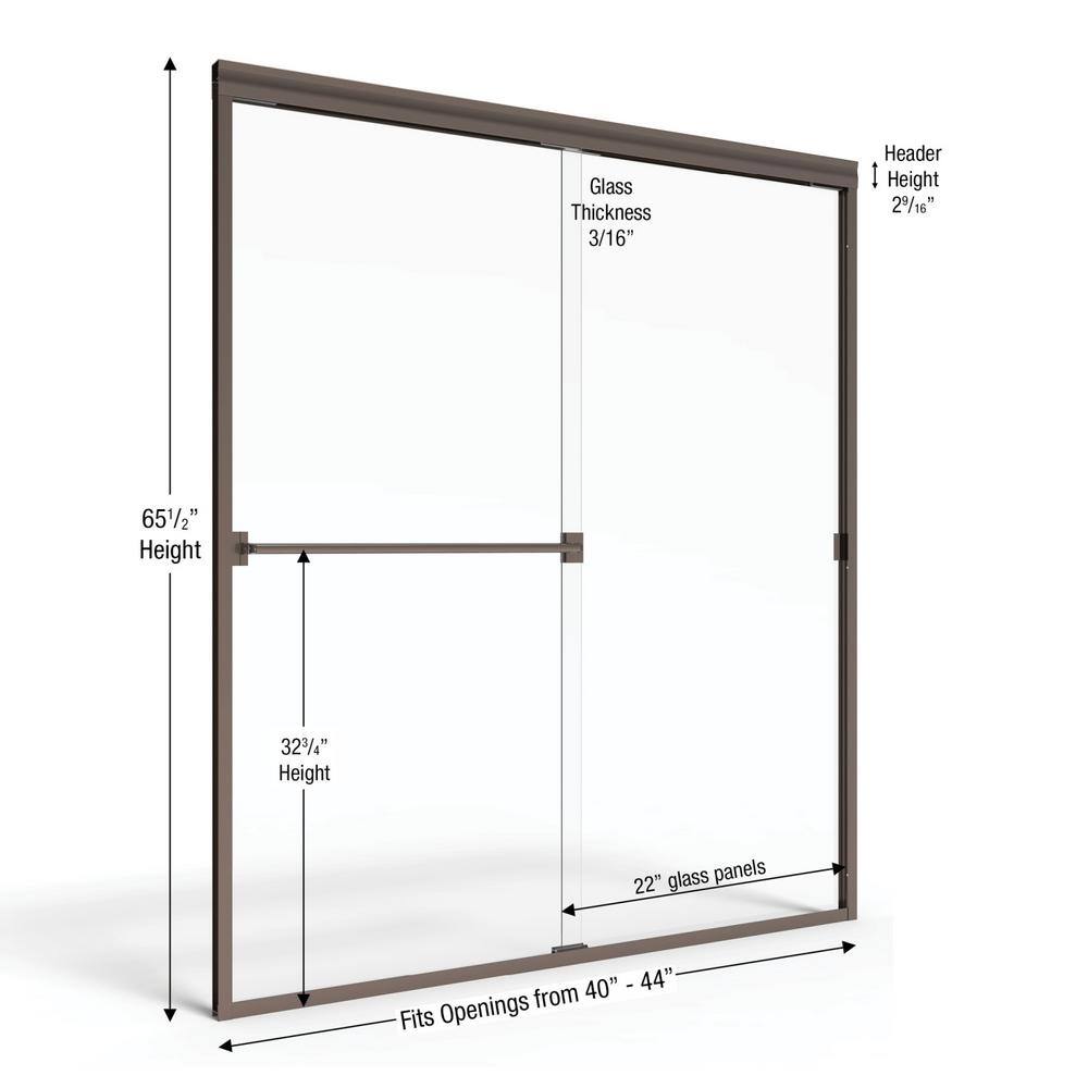 Classic Oil Rubbed Bronze Semi-Frameless Sliding Shower Door