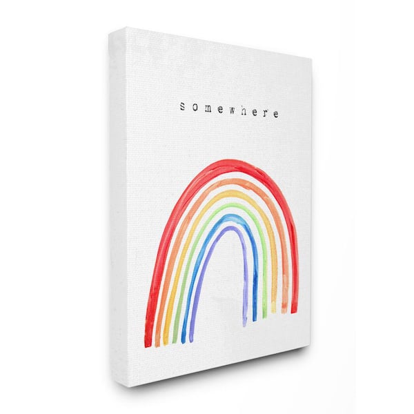 Stupell Industries 24 in. x 30 in. "Somewhere Over The Rainbow Painted Lines" by Daphne Polselli Canvas Wall Art