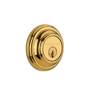 Classic Rosette 2-3/8 in. Backset Double Cylinder Deadbolt in Unlacquered Brass