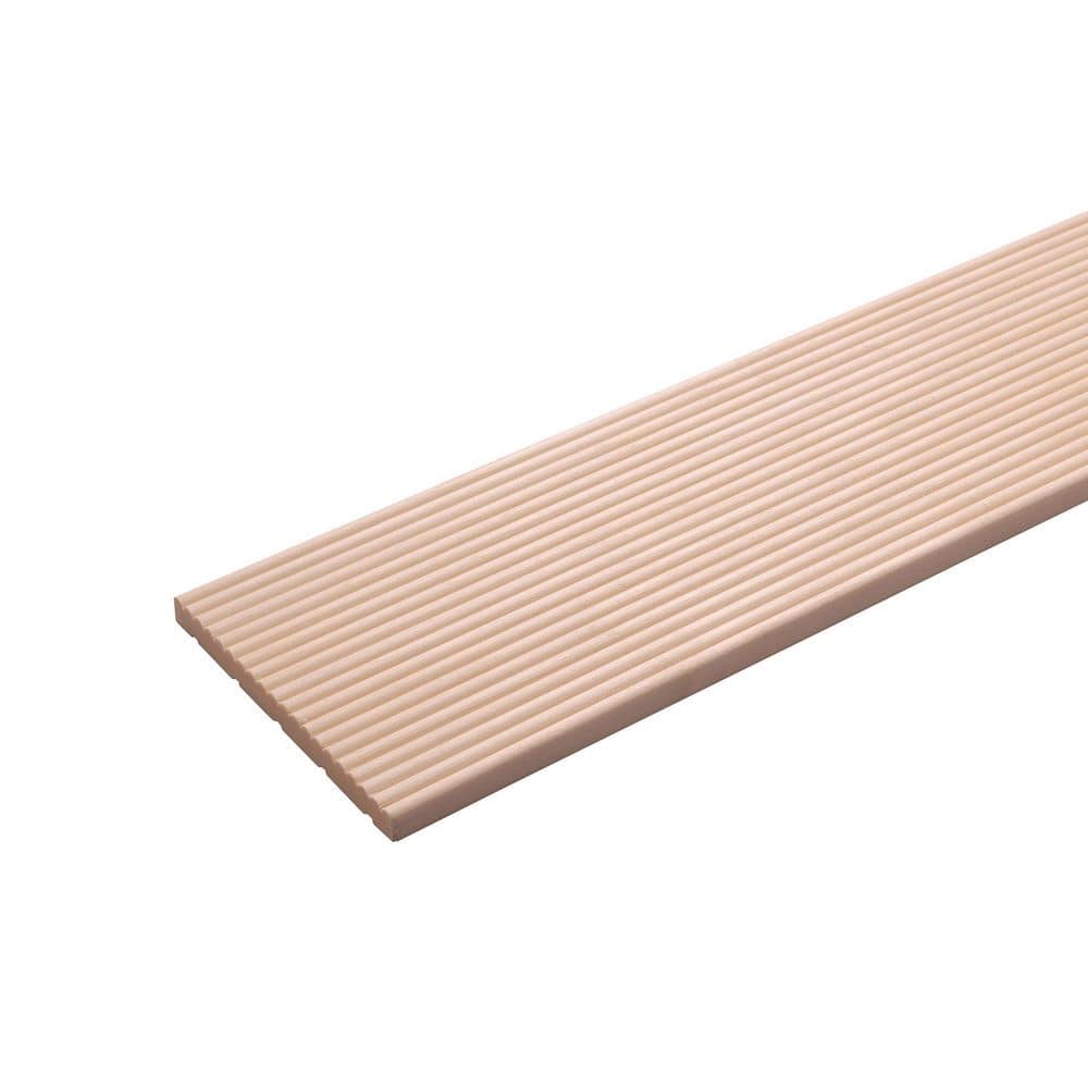 Unfinished White Wood Reeded Panel Moulding, 5 x 96 inches