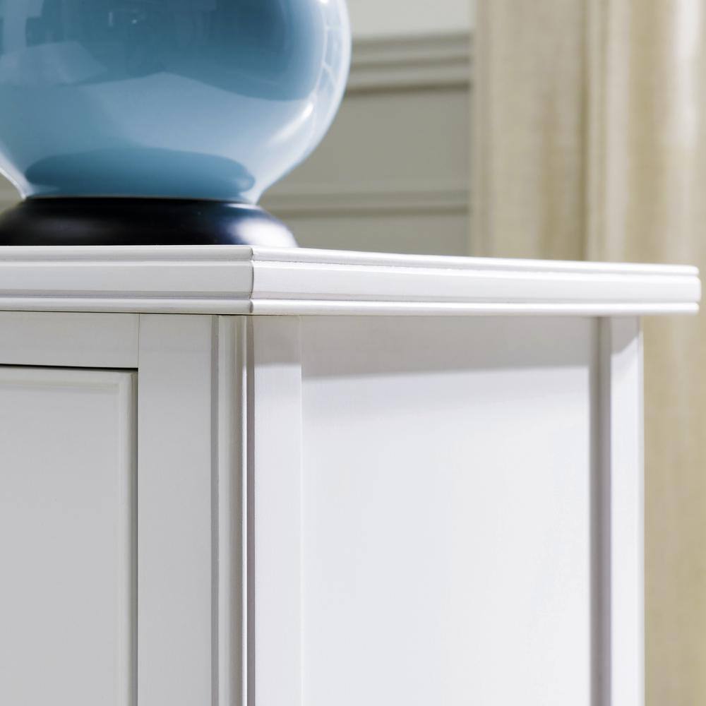 Orchid White Solid Wood Nightstand with USB-C and A/C Ports