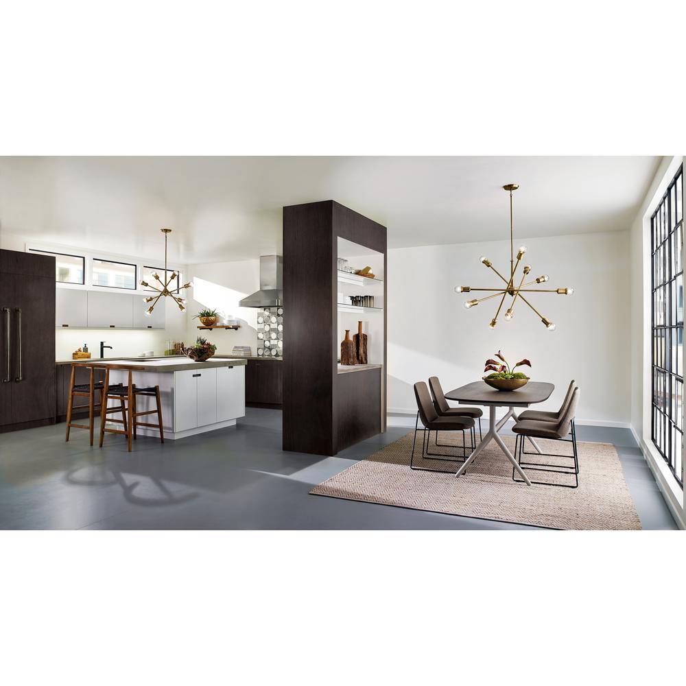 Modern Brass 30" Sputnik Chandelier with Adjustable Arms