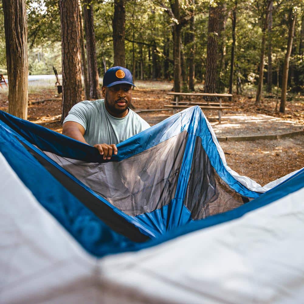 Deep Blue 3-Person Waterproof Camping Tent with Carry Bag