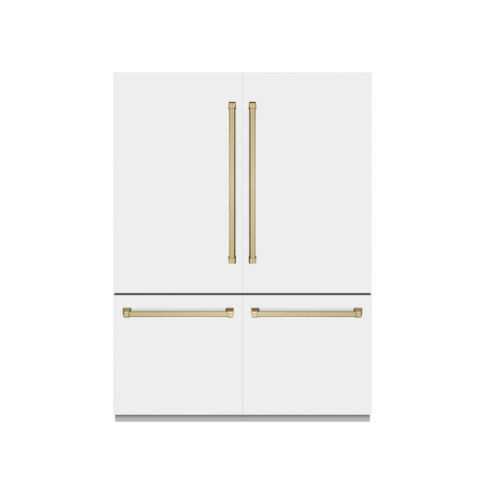 60 in. 32.2 cu. ft. Built-In Bottom Freezer Refrigerator in Matte White with Graphite Gray Interior and Bronze Accents price history on PriceWatchPro