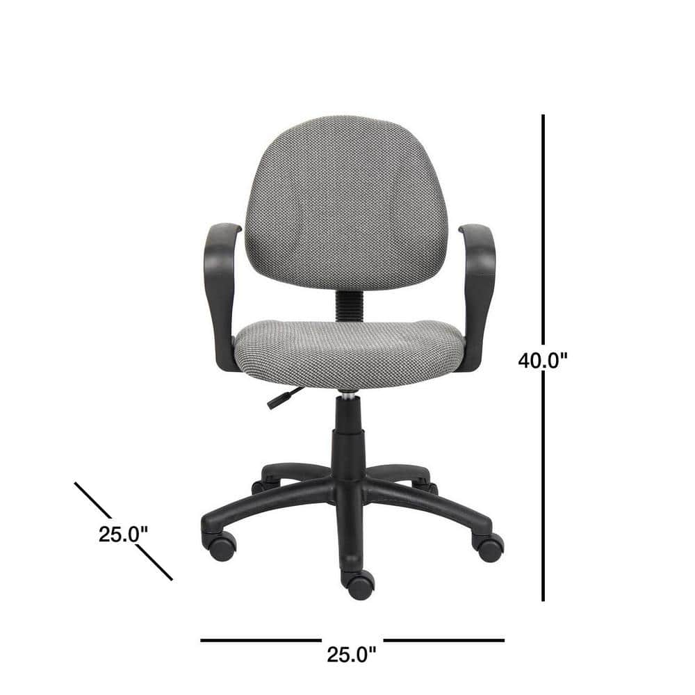 ErgoFlex Gray Fabric Task Chair with Swivel & Adjustable Height