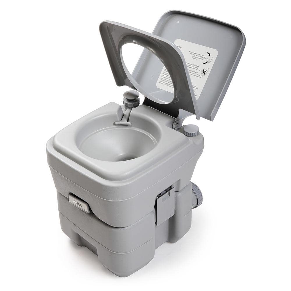 TIRAMISUBEST 2.6 Gal. Gray Flushable Camping Toilet Lightweight Portable  Toilet for Tents Boats Semi Trucks RV Campers D0XY102HPKWXU - The Home Depot