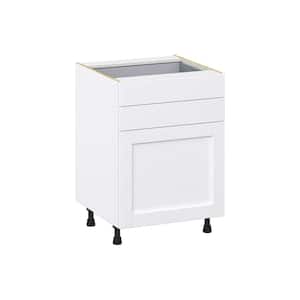Mancos Bright White Shaker Assembled Base Kitchen Cabinet with Two 5 in. Drawers (24 in. W x 34.5 in. H x 24 in. D)