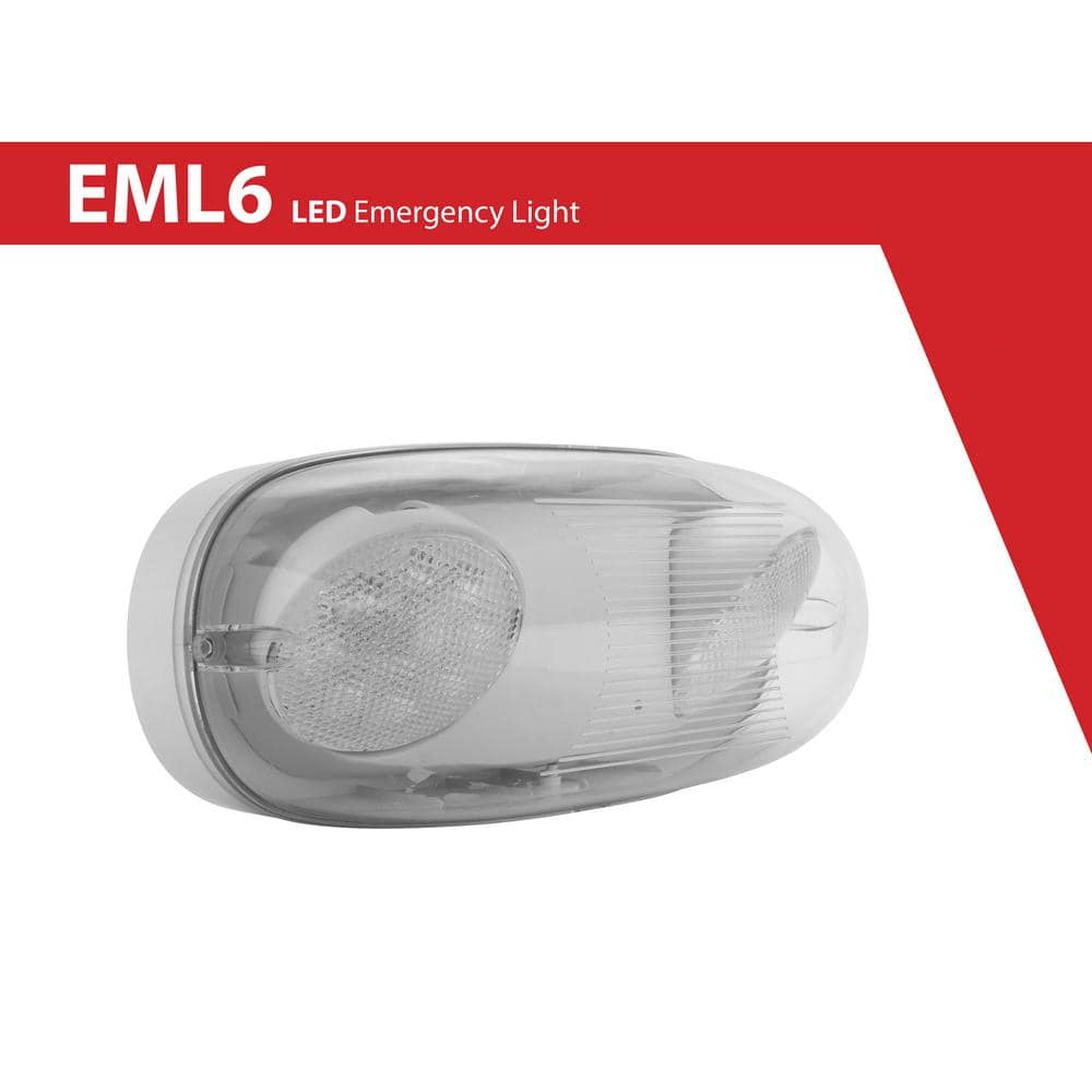 White Outdoor Emergency LED Light with Battery Backup