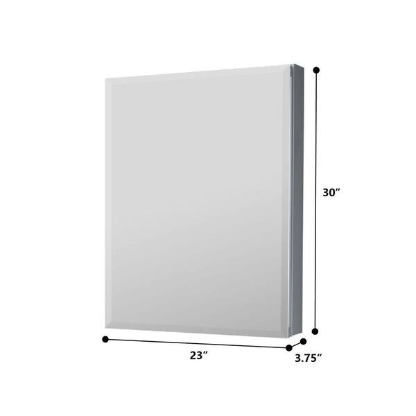 WELLFOR 23 in. W x 30 in. H Satin Aluminum Recessed/Surface Mount