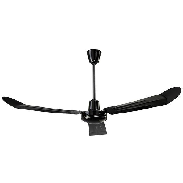 Unbranded Industrial 48 in. Indoor Loose Wire Black Ceiling Fan with 3 Metal Blades and 16 in. Downrod