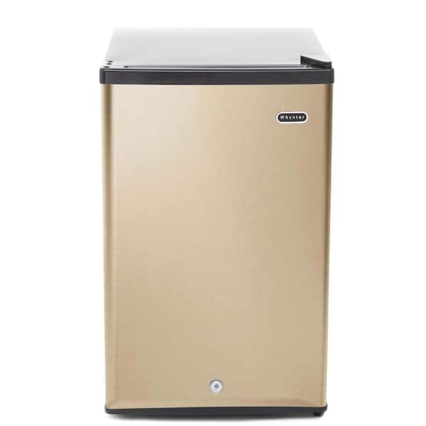 2.1 cu. ft. Manual Defrost Upright Freezer Mini Freezer with Lock and Reversible Door in Rose Gold