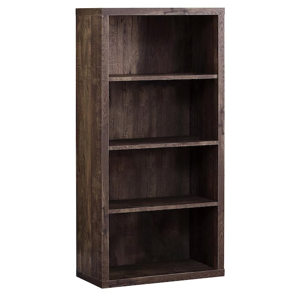Unbranded 48 in. Brown with 4-Storage Shelves Composite Bookcase