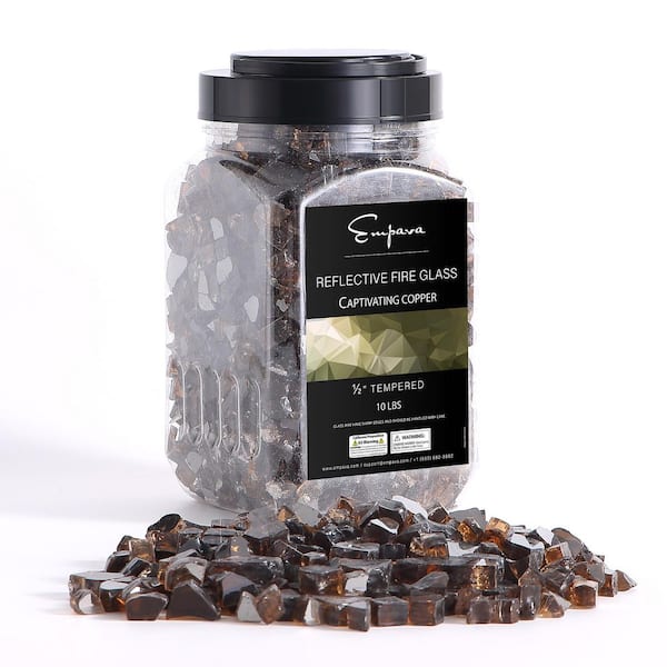 10 lbs. 1/2-in Captivating Copper Reflective Tempered Fire Glass for Gas Fire Pit