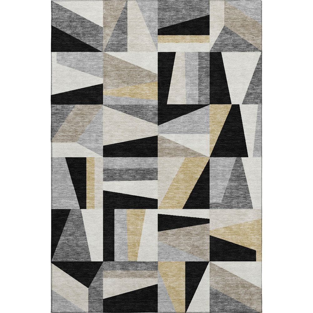 Mayfield Premium Machine Washable Abstract AMF2327 Black 9 ft. x 12 ft. Area Rug price history on PriceWatchPro