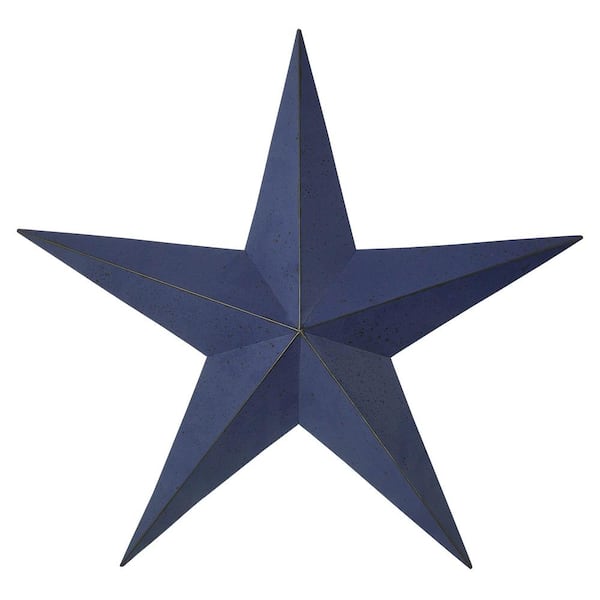 Mayflower Market Patriotic Navy 24 in. Faceted Metal Star Wall Hanger