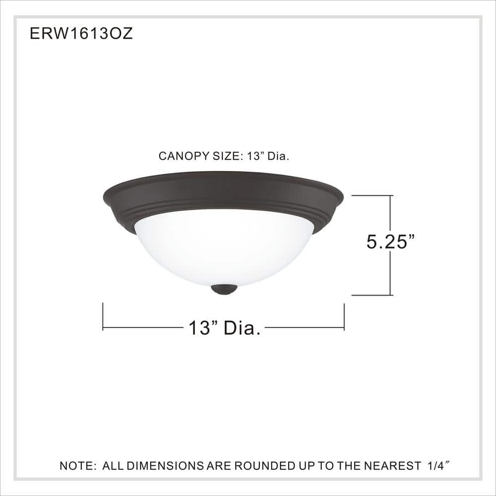 Erwin 13'' Bronze and Glass Flush Mount Ceiling Light