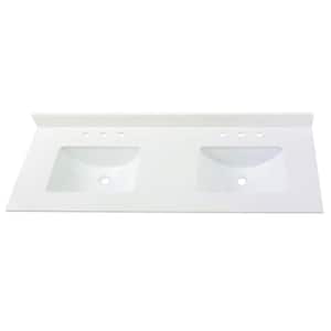 Home Decorators Collection 61 in. W Engineered Marble Single Sink ...