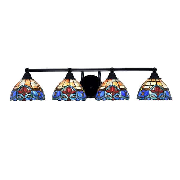 Unbranded Madison 32.5 in. 4-Light Matte Black Vanity Light