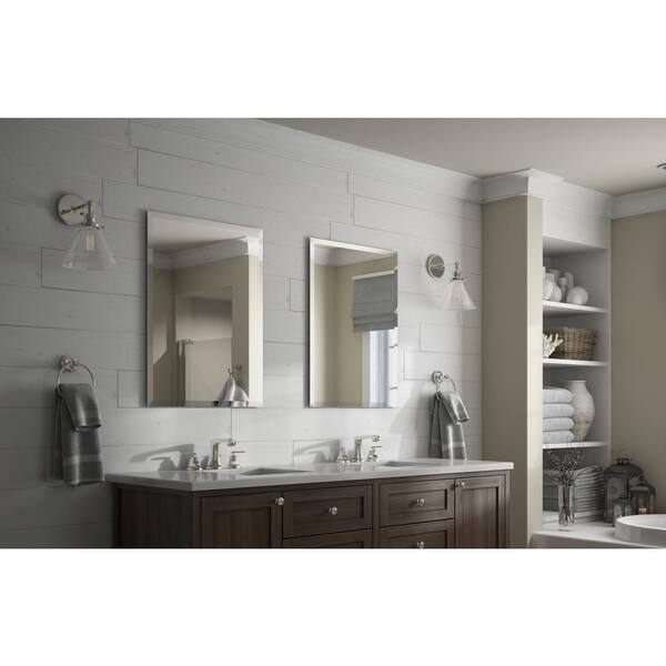 Delta 16 In W X 24 In H S1 Frameless Rectangular Deluxe Glass Bathroom Vanity Mirror Mirs1 Dbg R The Home Depot