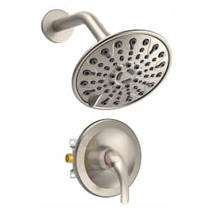 Single-Handle 6-Spray Patterns Round 6 in. Detachable Shower Head Shower Faucet in Brushed Nickel