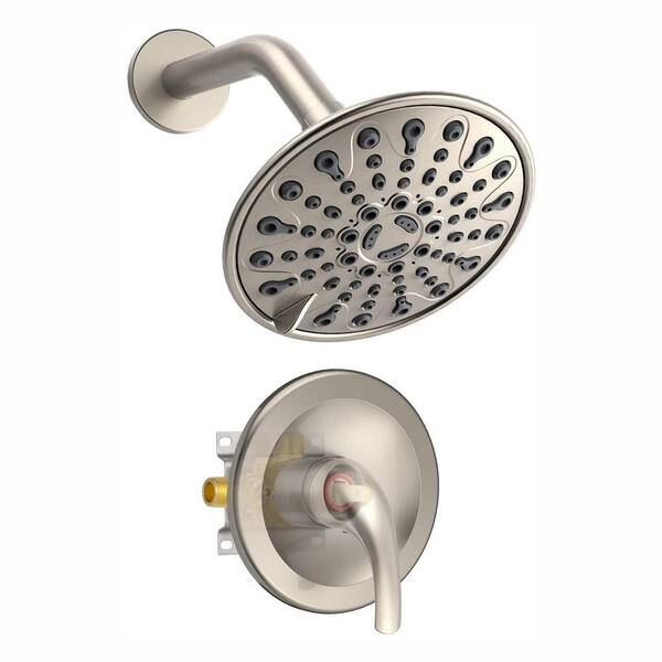 FORCLOVER SingleHandle 6Spray Patterns Round 6 in. Detachable Shower Head Shower Faucet in