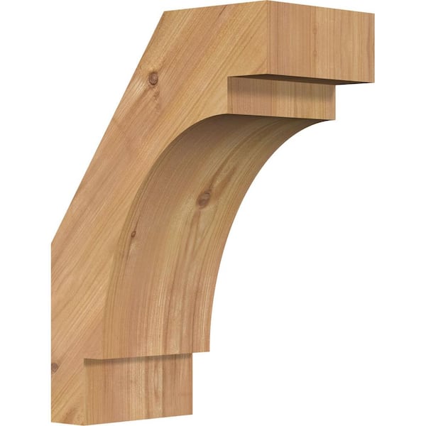 Ekena Millwork 5 1/2"W x 10"D x 14"H Merced Smooth Knee Brace, Western Red Cedar