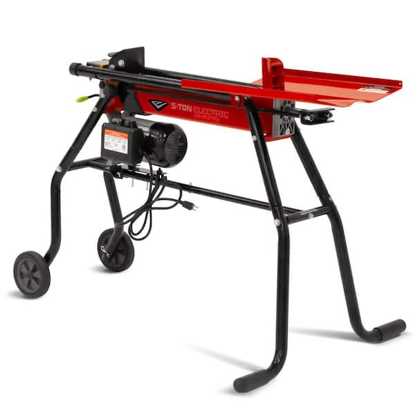 5-ton Electric Log Splitter with Stand and Tray, 1500-Watt Motor, 44099
