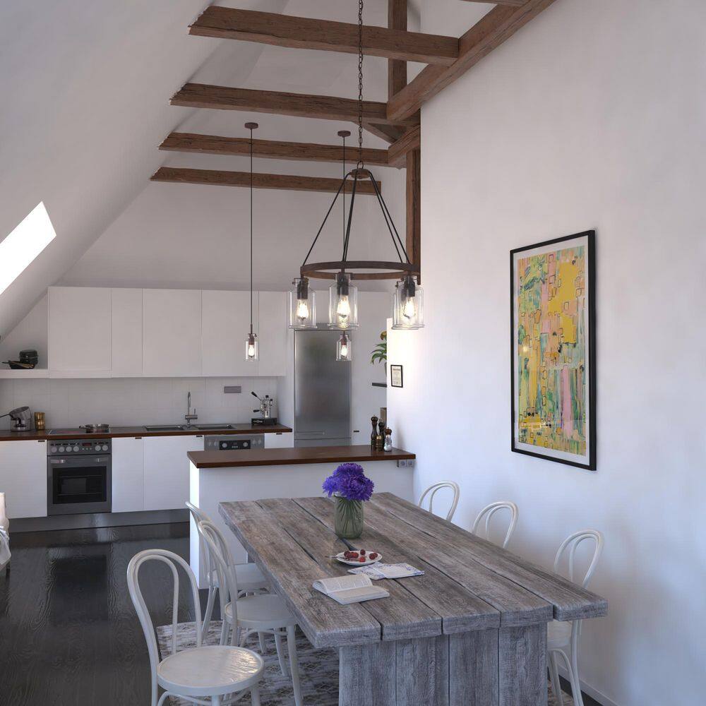 Milone Rustic Bronze 5-Light Chandelier