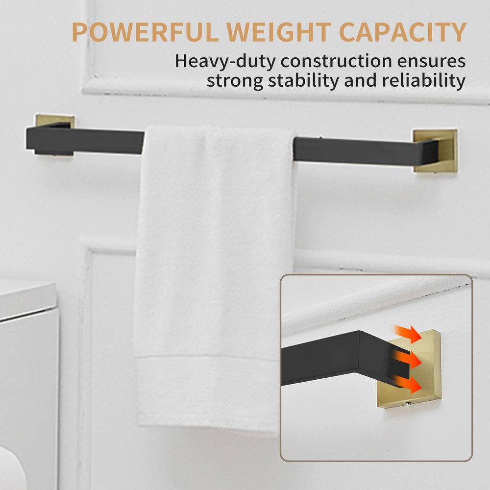 24-Inch Matte Black Stainless Steel Wall Mounted Towel Bar