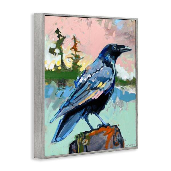 Stupell Industries Modern Crow Portrait by Adam Swanson Gray