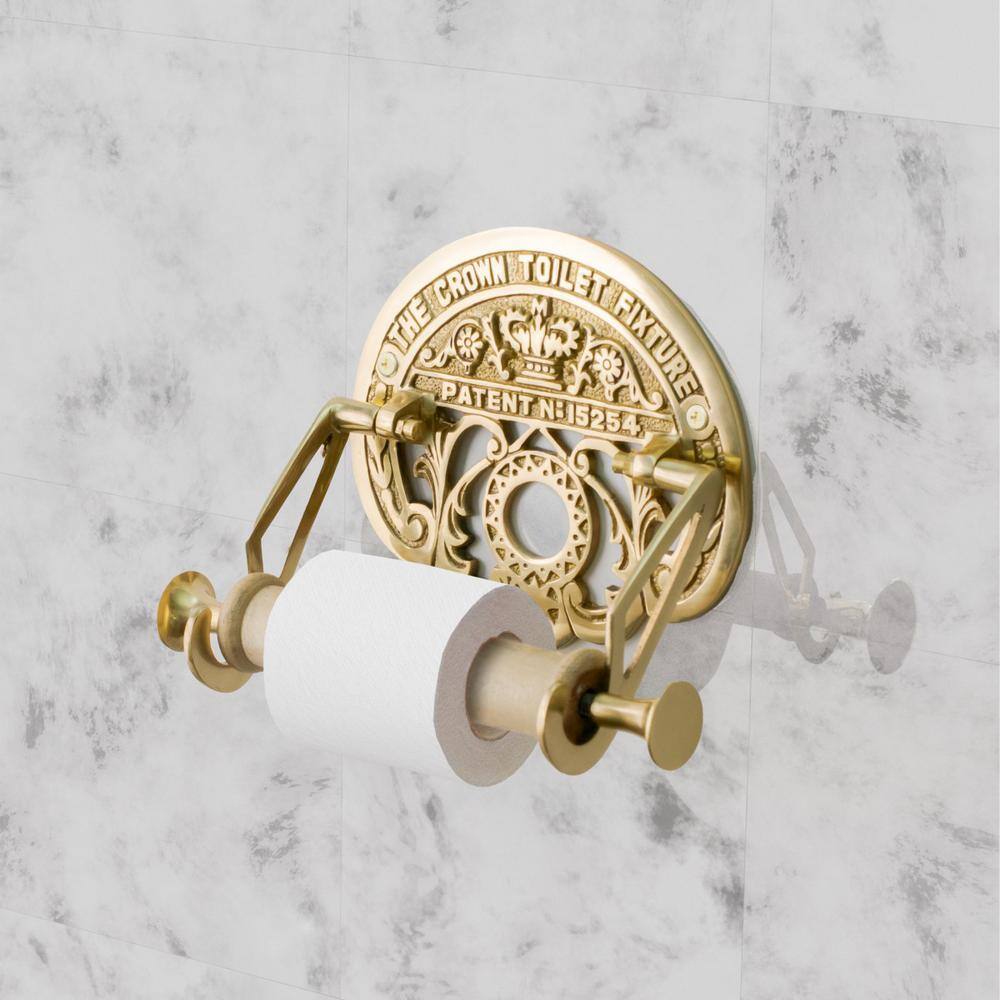 Victorian Brass Wall Mount Toilet Paper Holder with Polished Finish